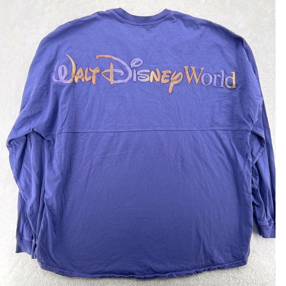 Disney Womens Spirit Jersey XXL Purple WDW 50th Anniversary Glitter Puff Print
